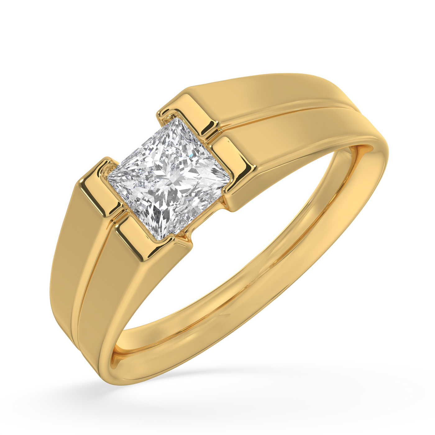 SY Men's Ring in Gold, Majestic Solitaire