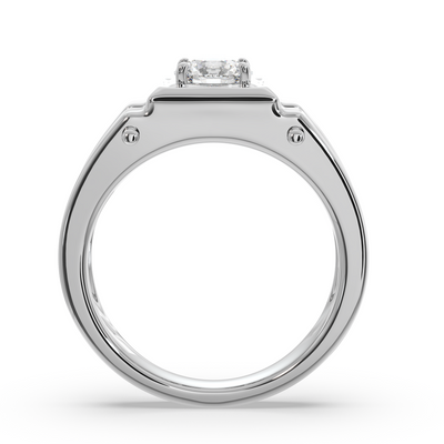 SY Men's Ring in Platinum, Four Prong Solitaire Ring