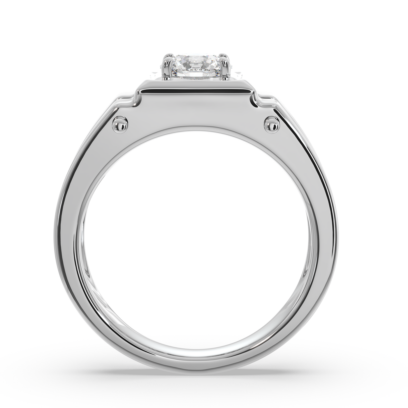 SY Men's Ring in Gold, Four Prong Solitaire Ring