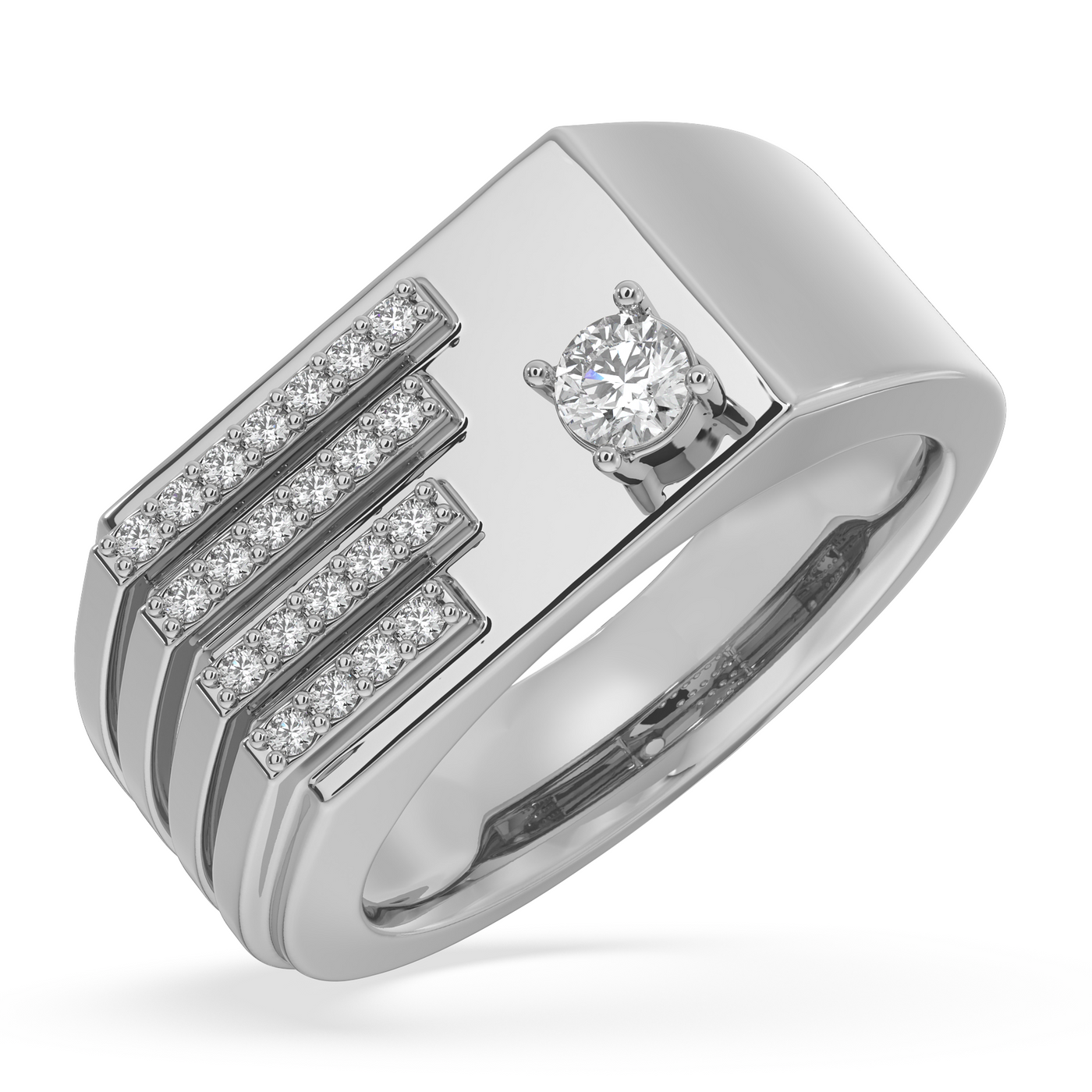 SY Men's Ring in Platinum, More Than Solitaire