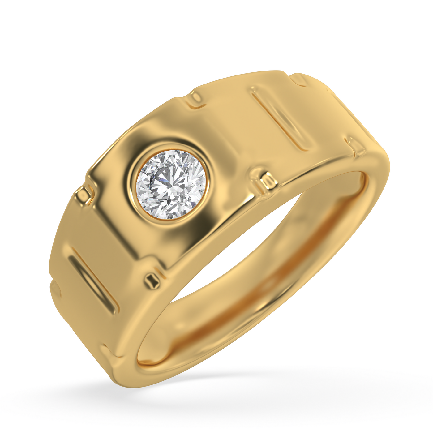 SY Men's Ring in Gold , Solitaire