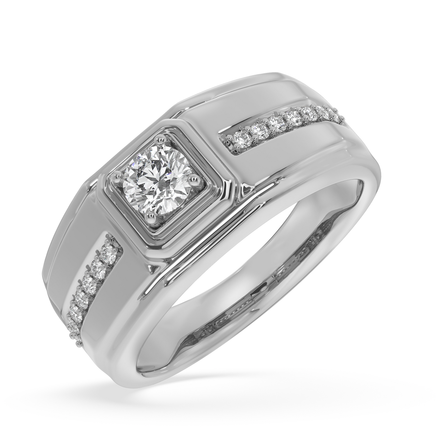 SY Men's Ring in Platinum,  Solitaire Band