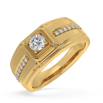 SY Men's Ring in Gold,  Solitaire Band