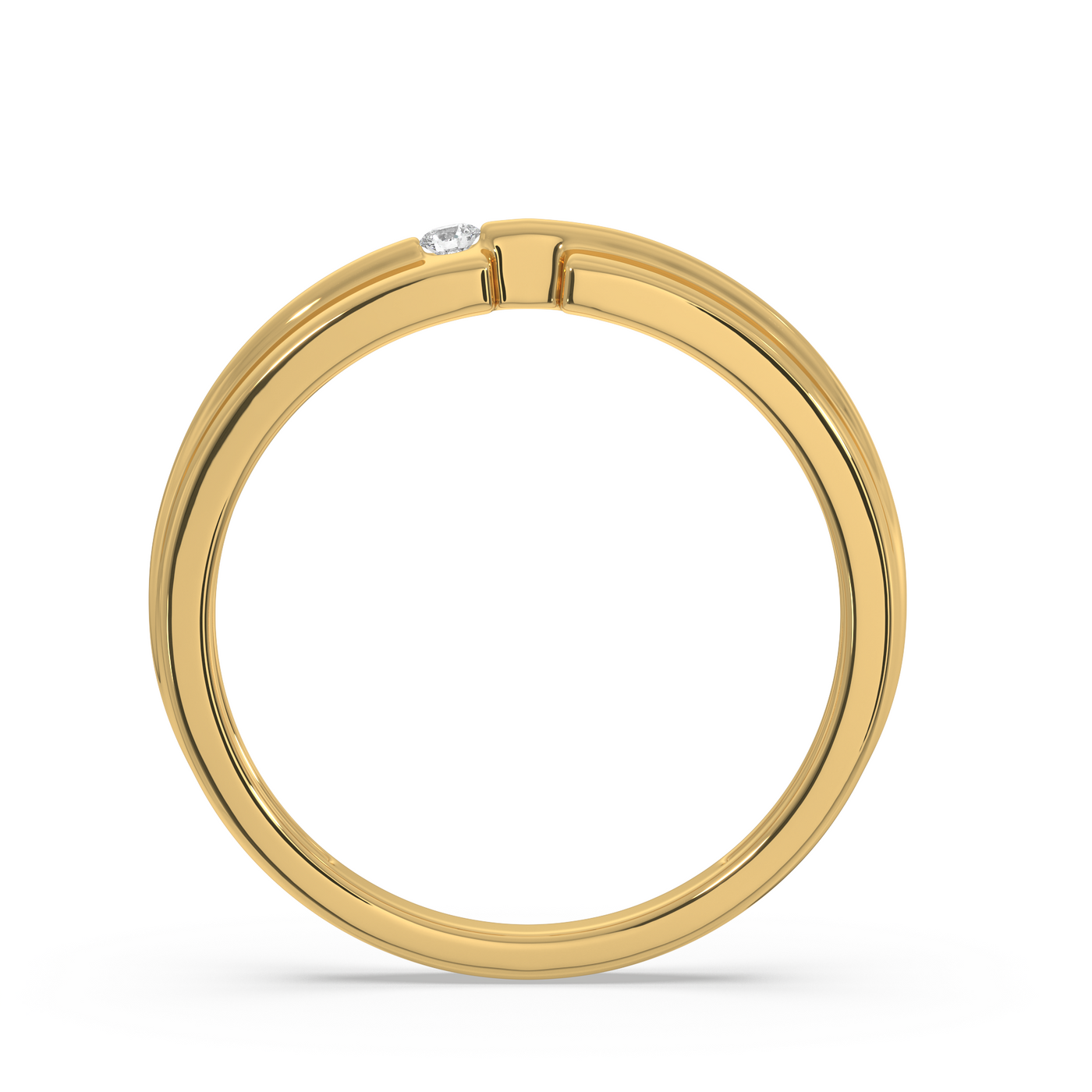 SY Women's Ring in Gold, Satin Finish Solitaire