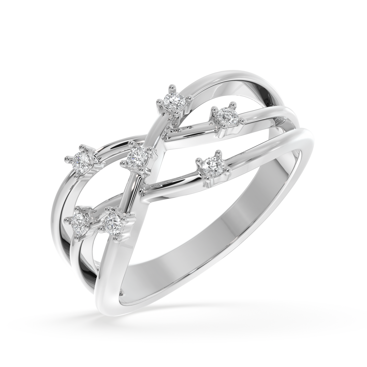 SY Women's Ring in Platinum, Whispering Winds Diamond