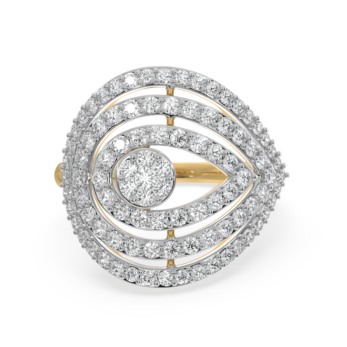 SY Women's Ring in Gold, Pave Setting