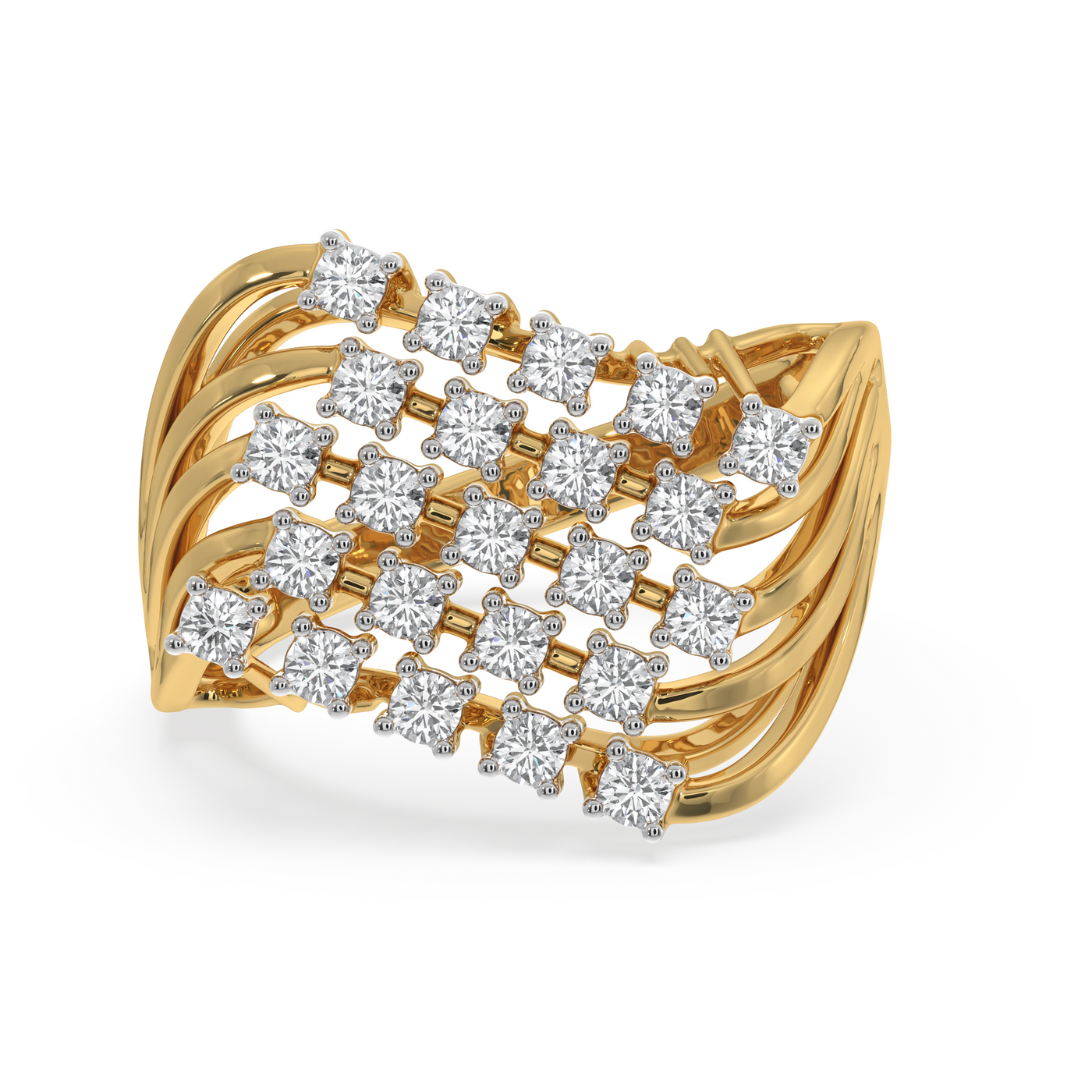 SY Women's Ring in Gold, Solitary Sparkler