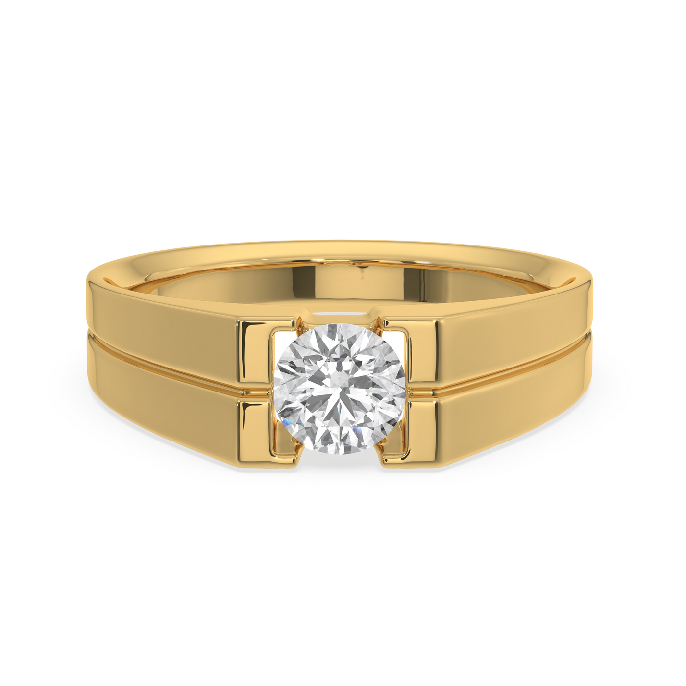 SY Men's Ring in Gold, Channel-Setting