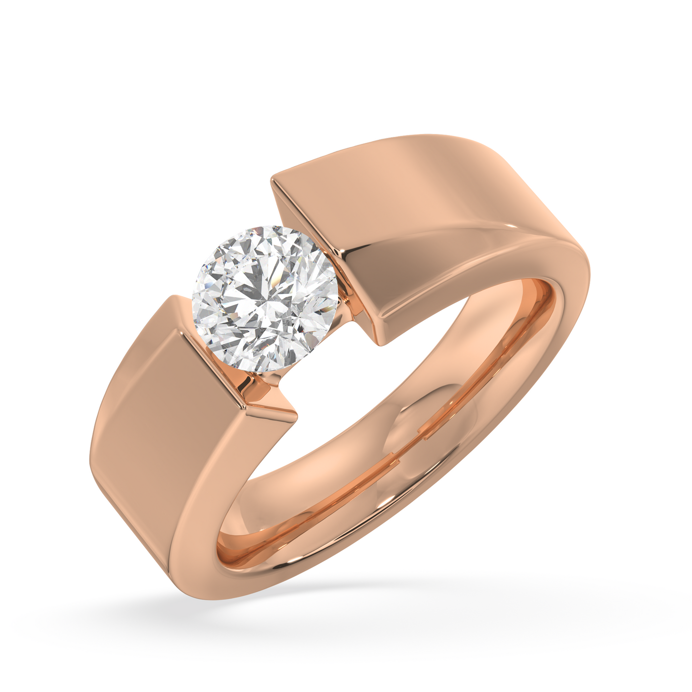 SY Men's Ring in Gold, Round Solitaire