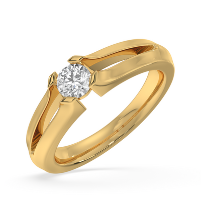 SY Women's Ring in Gold, Dainty Solitaire