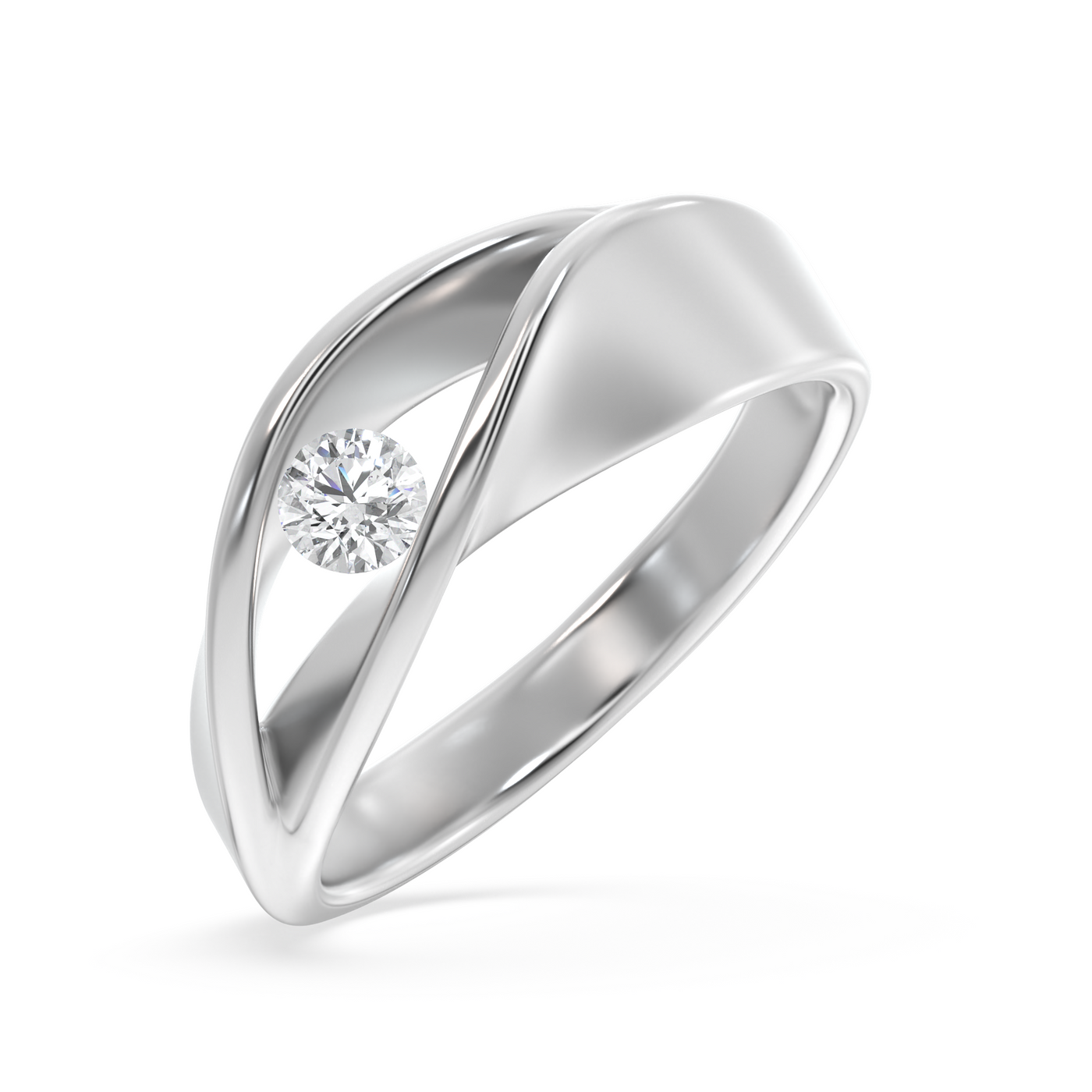 SY Women's Ring - Sleek Diamond Signet