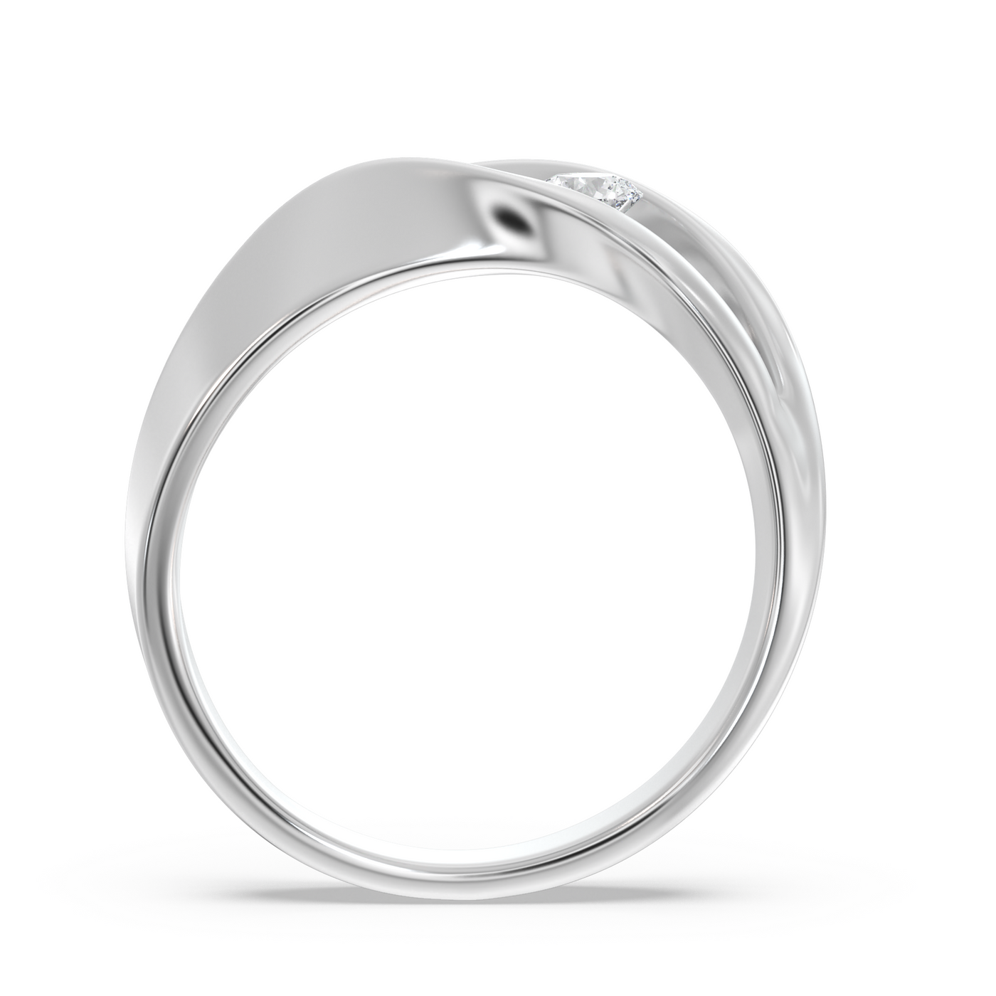 SY Women's Ring - Sleek Diamond Signet
