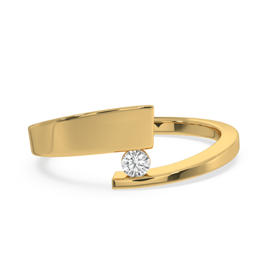 SY Women's Ring in Gold, Minimal Solitaire